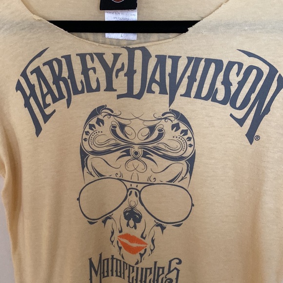 Harley-Davidson Bahamas vintage distressed cut up graphic t shirt tee top L - Picture 2 of 10